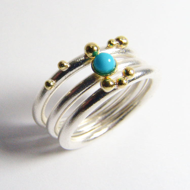 Silberring mit Türkiskugel
