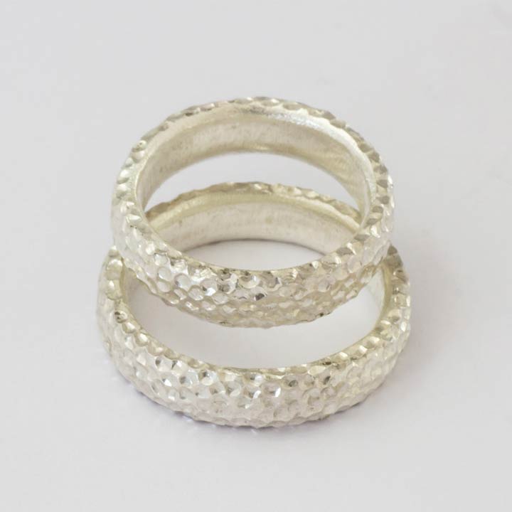 Trauringe Silber glitzernden Facetten